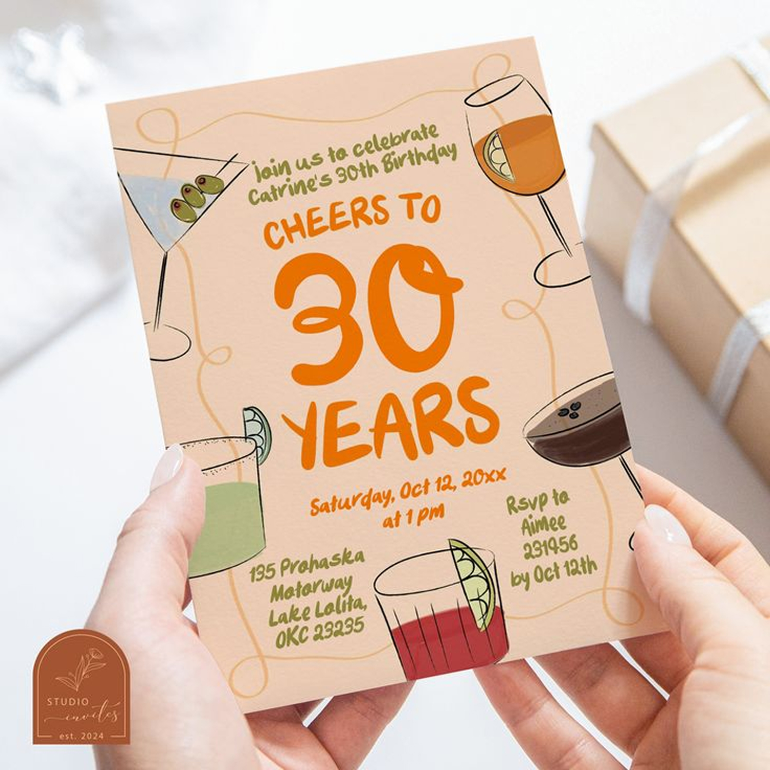 Invitación Cumpleaños Adultos Wine