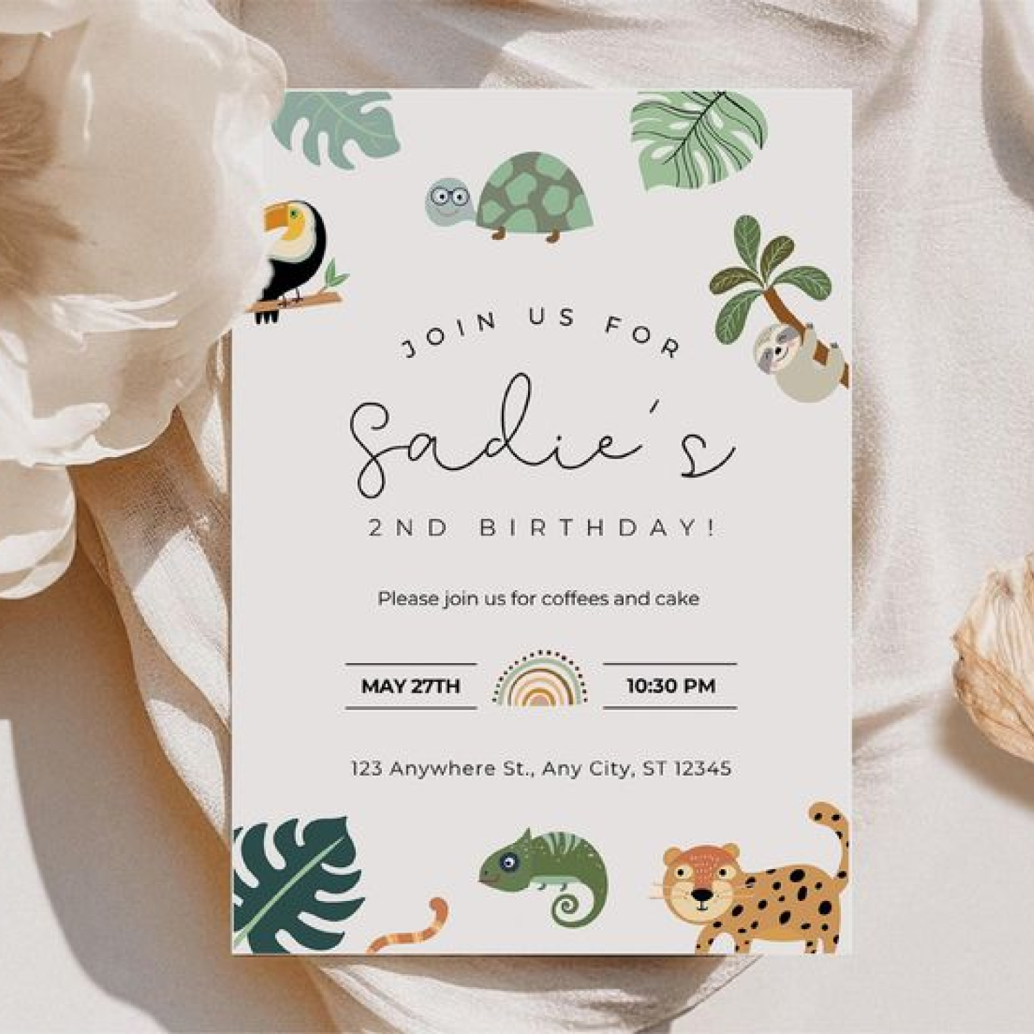 Invitación Cumpleaños Infantil Animalitos